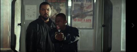 Hilarious shooting range scene from the film Ride Along (Kevin Hart and Ice Cube)